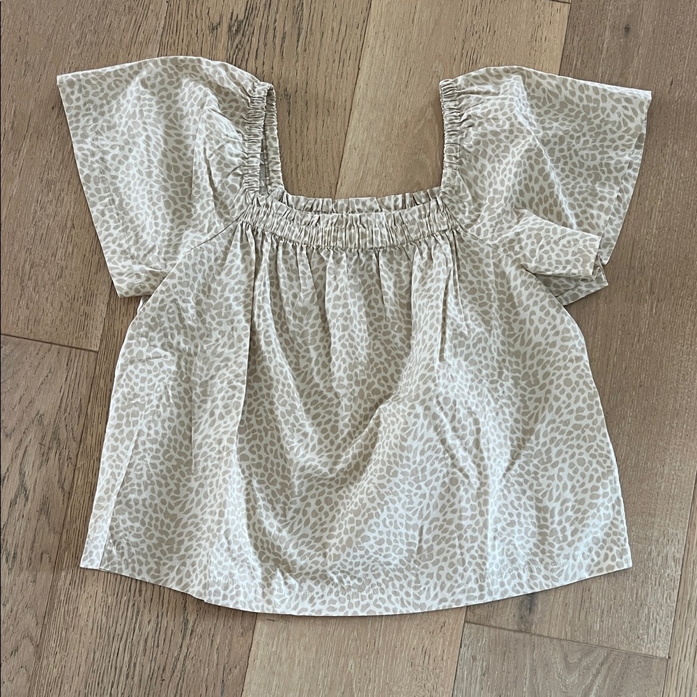 GAP Cream Patterned Elastic Waist Skirt